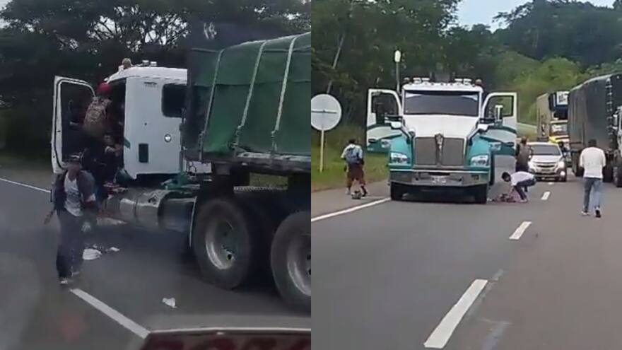 Video: presuntos hinchas del Tolima robaron tractomula en Cundinamarca