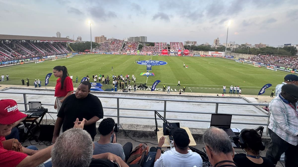 Ambiente en el estadio Romelio Martínez, previo a la final entre Junior y Atlético Nacional.