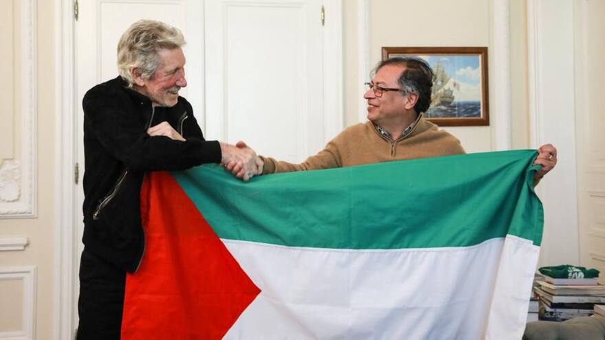 Presidente Gustavo Petro se reunió con el músico y compositor británico Roger Waters, cofundador de la banda Pink Floyd, en Bogotá