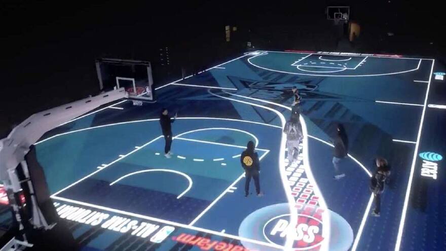 Los secretos de la futurista pista-pantalla del All-Star de la NBA