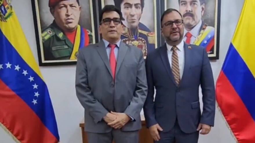Embajador Milton Rengifo y canciller Yván Gil fortalecen agenda bilateral de Colombia y Venezuela