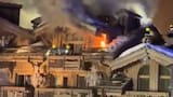 Bomberos tratan de apagar incendio en un hotel de lujo en los Alpes: 270 personas fueron evacuadas