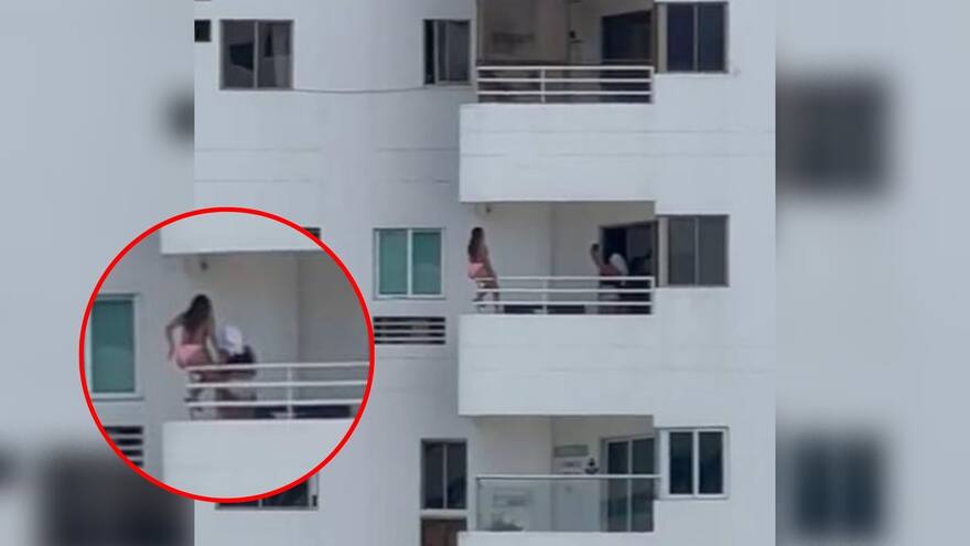 Video: mujer arriesga su vida al tomarse fotos en el balcón de un piso 10 en Cartagena