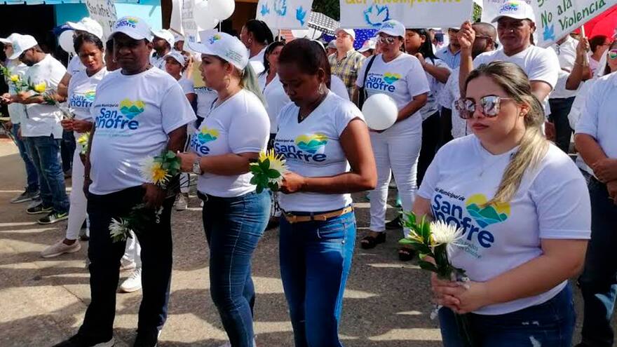 En San Onofre se movilizaron por 'la paz y la tranquilidad'