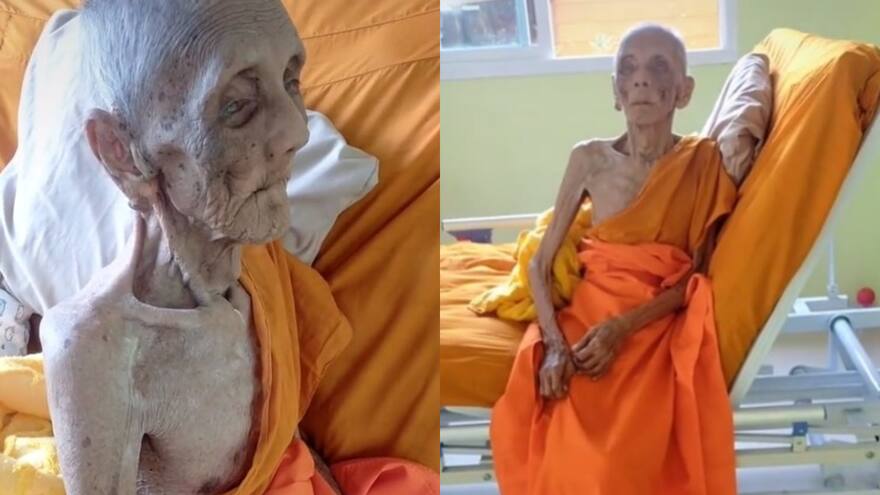 Así es Luang Pho Yai, el monje budista de más de 100 años que es viral en Tiktok