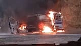 Vehículo del Inpec fue incinerado en medio de una emboscada