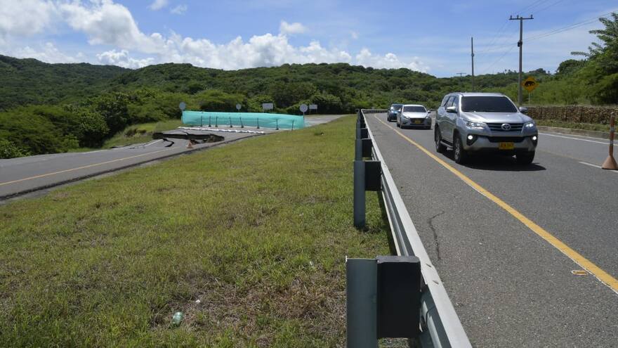 Habilitan contraflujo en la Vía al Mar debido a desplome de tramo a la altura de Tubará