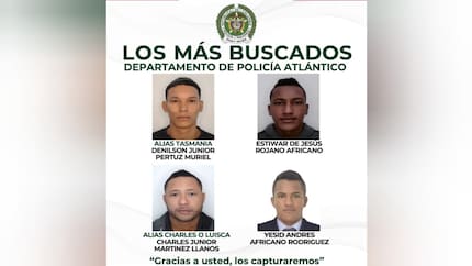 Policía Nacional presenta el cartel de “Los más buscados” en el Atlántico