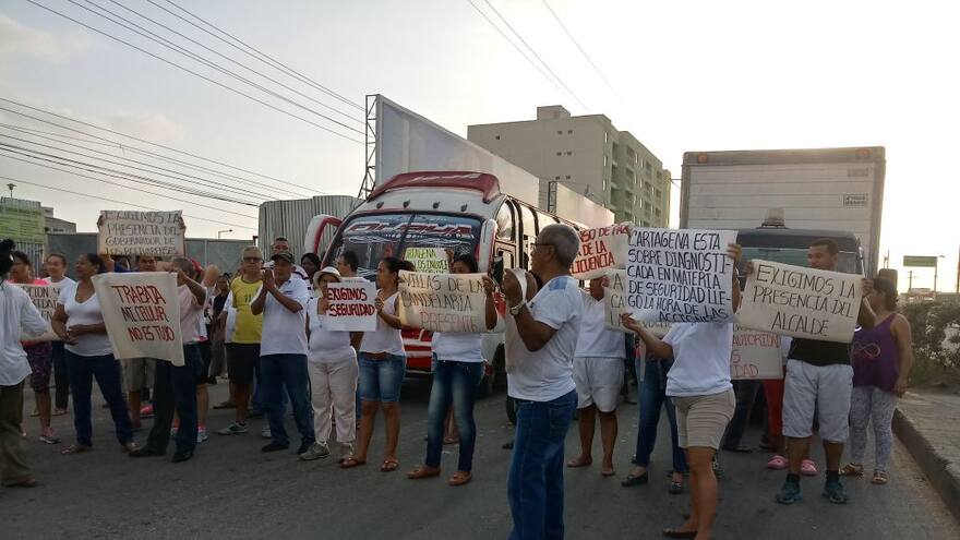 No cesan protestas por la intensa ola de inseguridad en Cartagena