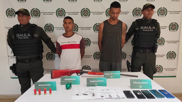 Caen ‘Sebas’ y ‘Sebastián’: extorsionaban en la banda oriental del Atlántico con una escopeta, granada y panfletos