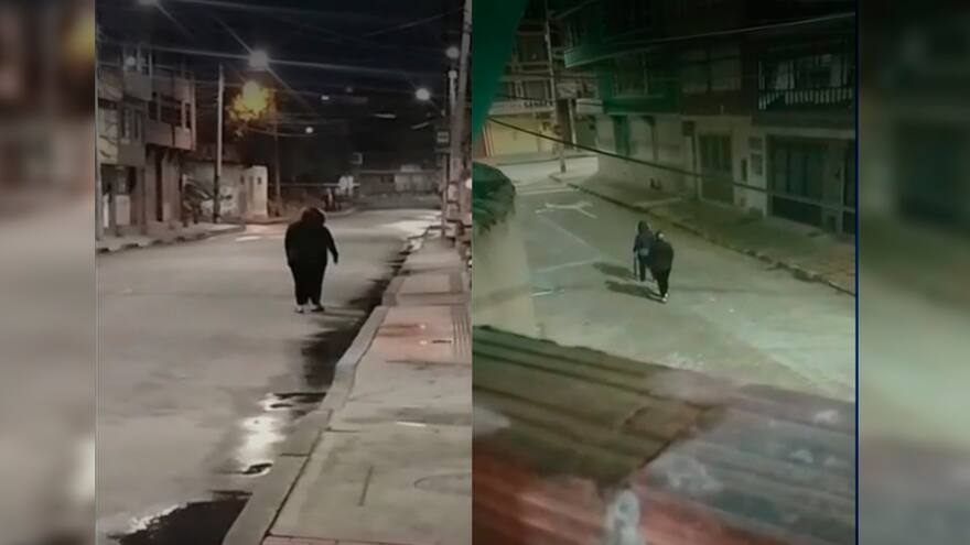 Terror por pareja que camina hacia atrás a la medianoche en Bogotá