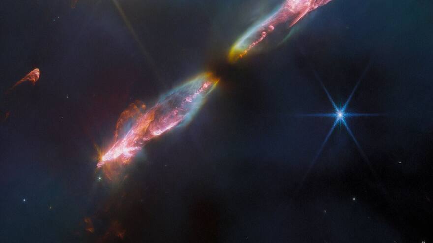 El telescopio espacial James Webb capta el flujo supersónico de una joven estrella