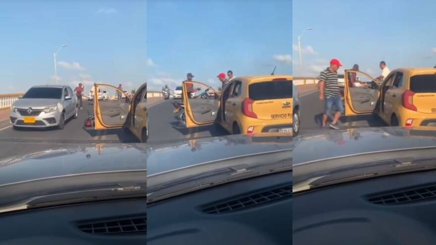 Cartagena: Taxista con machete se enfrentó a motociclista en el puente Román