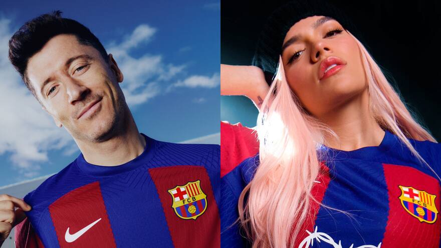 La camiseta del Barcelona con el logotipo de Karol G