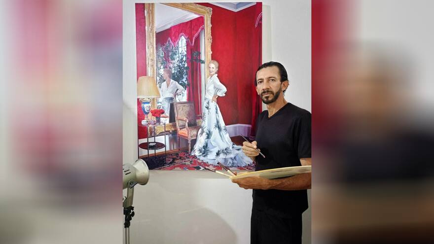 Artista barranquillero le pintó un retrato a Carolina Herrera