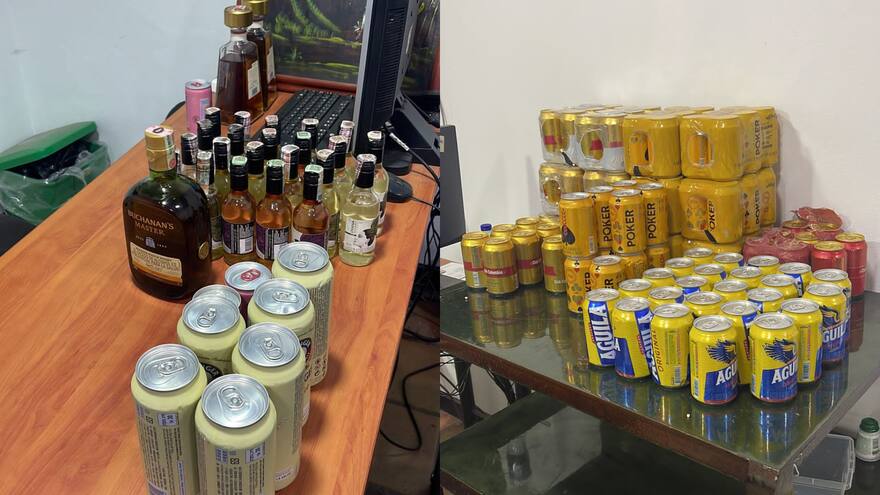 Encuentran whisky, champaña, cervezas y celulares en operativo en La Picota