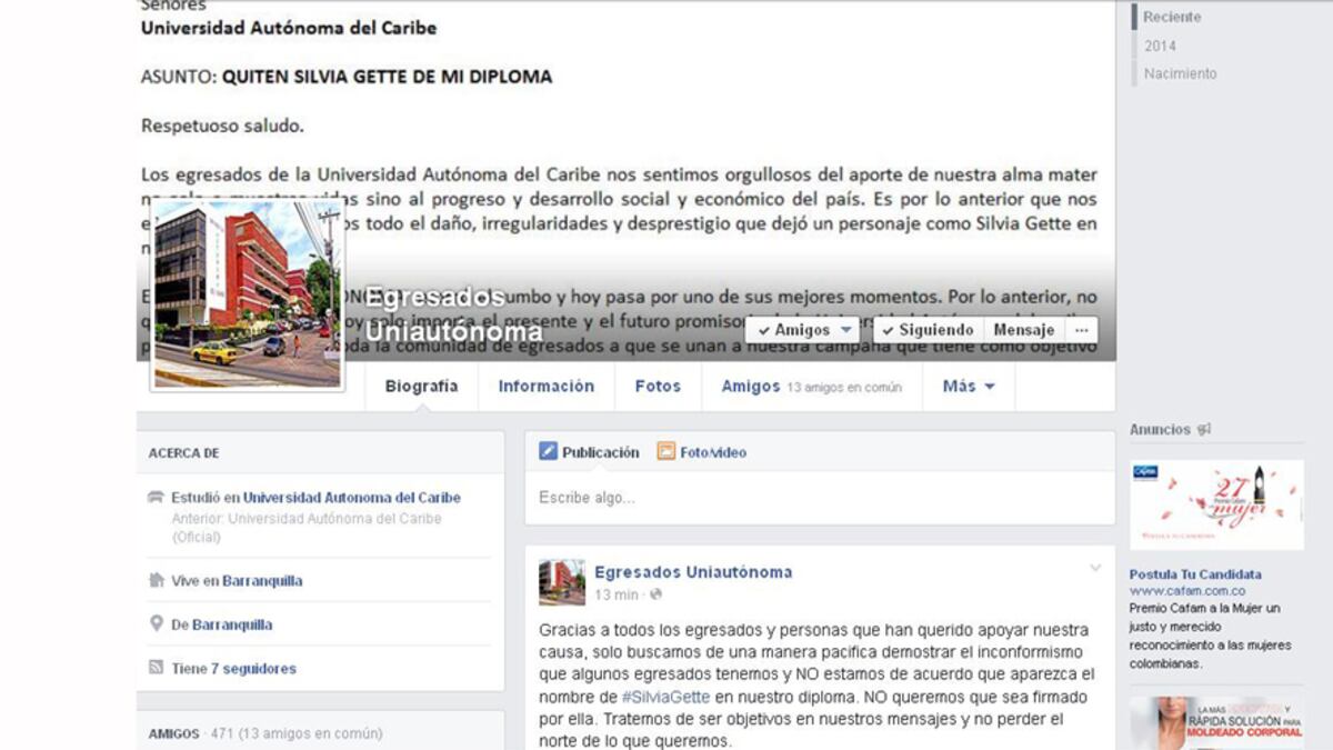 Egresados de la Uniautónoma piden retirar firma de Gette de sus ...