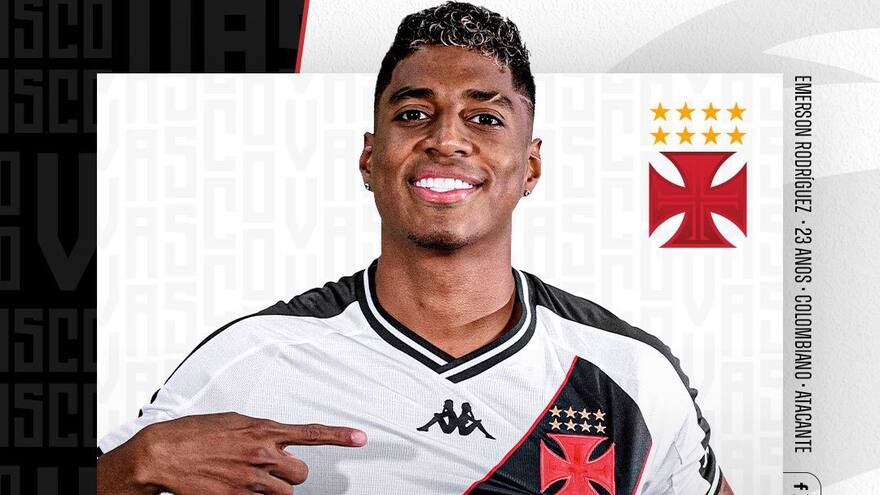 Vasco da Gama anuncia la contratación del delantero colombiano Emerson Rivaldo Rodríguez