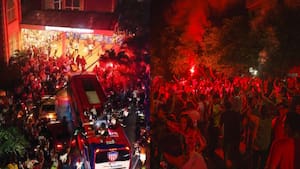 Eufórico recibimiento de la hinchada en Barranquilla a los jugadores de Junior tras coronarse campeón en Ibagué