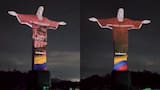 El Cristo Redentor se iluminó con los colores y paisajes de Colombia durante concierto de Shakira en Copacabana