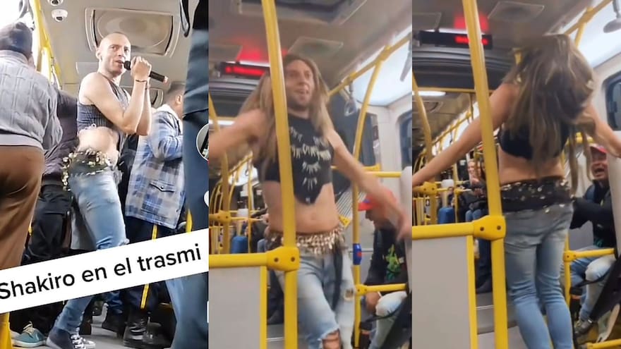 Imitador de Shakira se robó el show bailando el ‘Waka Waka’ en Transmilenio