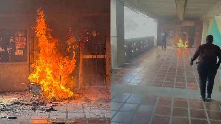 Vandalismo en Uniatlántico: prenden fuego a oficinas y pendones de candidatos a rectoría