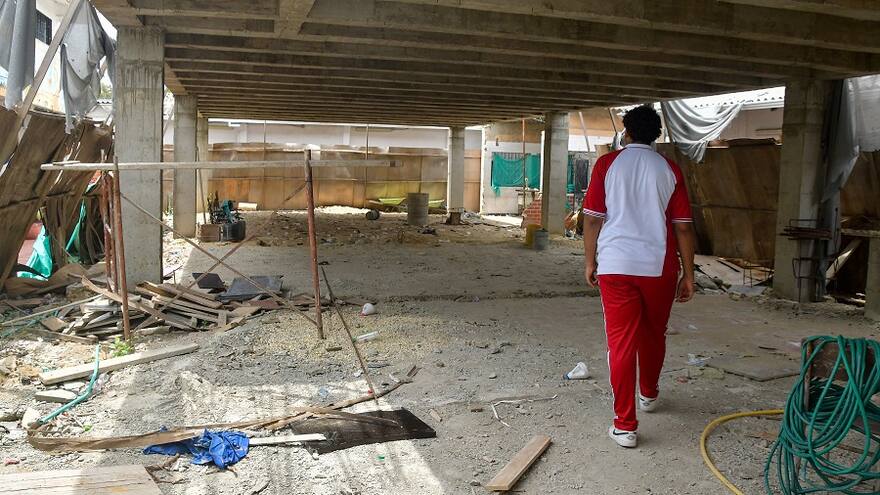 Estudiantes de colegio en Malambo exigen terminar obras e iniciar clases