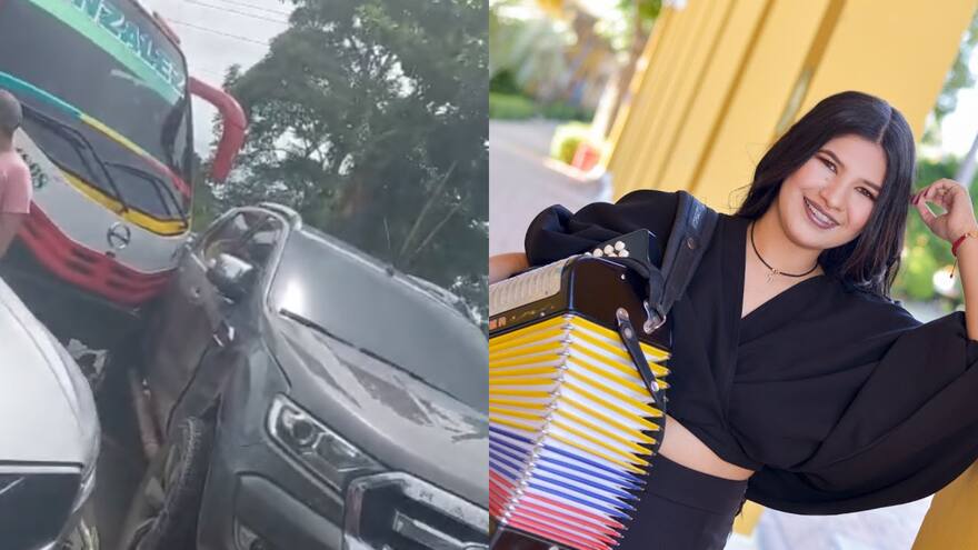 Se accidentó bus en el que viajaba la reina vallenata, Loraine Lara