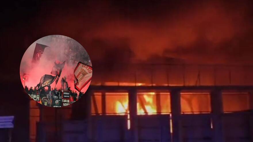 Hinchas del Foggia le prendieron fuego al estadio de su rival, Taranto, tras perder el partido en la Serie C de Italia