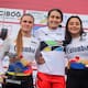 Las barranquilleras Gabriela Bollé y Sharid Fayad, en el podio del Panamericano de BMX