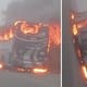 ELN habría incendiado un bus que se movilizaba en la vía Málaga–Pamplona