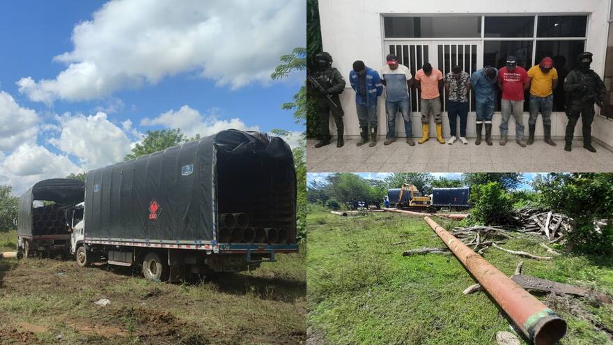 Caen siete de una banda de extracción de tubería de pozos en la Zona Bananera