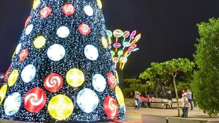 Barranquilla encendió el alumbrado navideño en el Gran Malecón