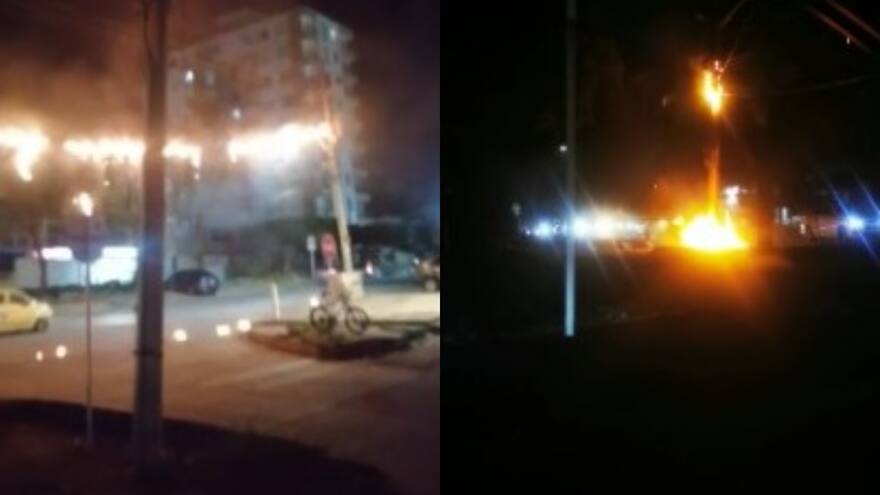 Barranquilla: reportan incendio de poste en el norte de la ciudad