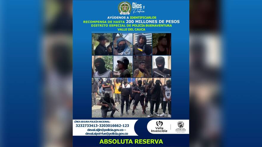 Ofrecen hasta $200 millones por información de encapuchados en Buenaventura