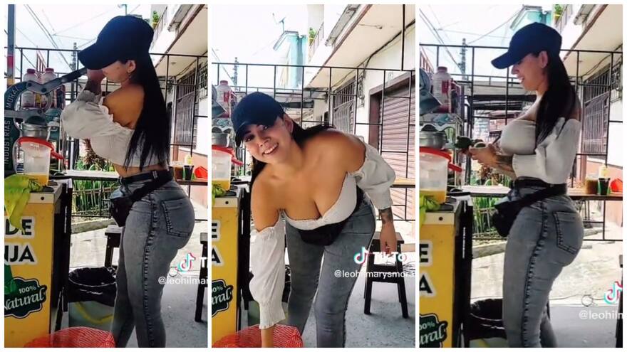 Video: Vendedora de jugos de frutas se roba la atención en redes sociales por su belleza