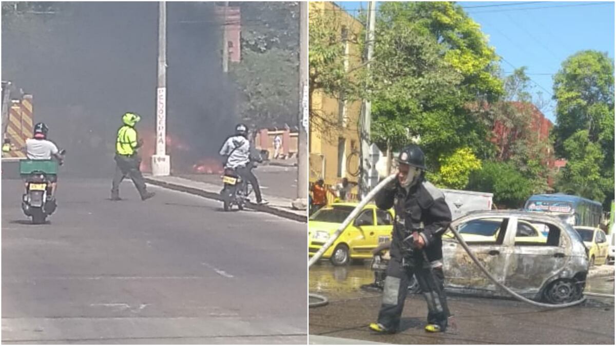 En video | Taxi se incendia en la calle 72, a la altura de Villa Tarel ...