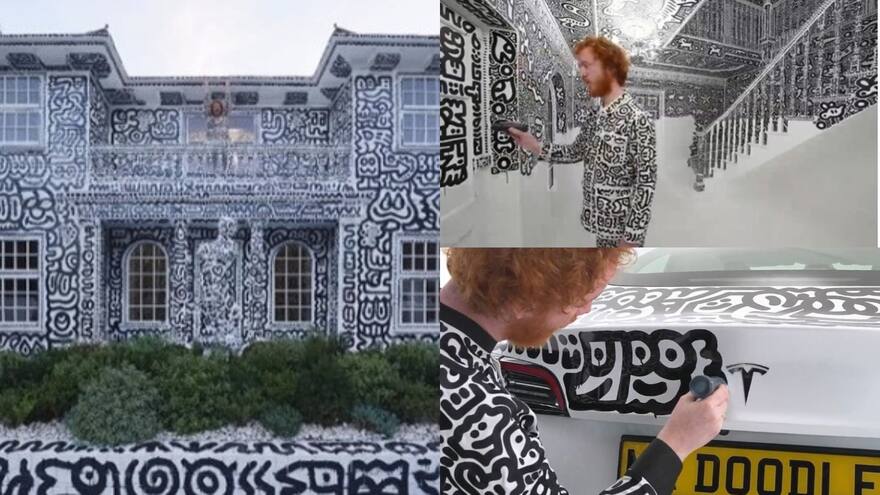Mr Doodle: pintó su mansión de 1 millón de euros con sus famosos ‘garabatos’