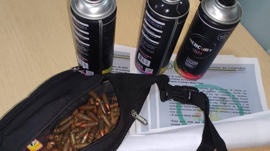 Capturan a 8 con municiones, panfletos y aerosoles en Sincelejo