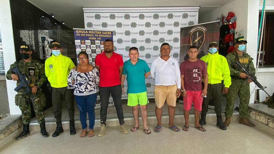 Caen 5 presuntos miembros del Clan del Golfo en Sucre