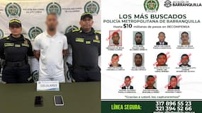 Cayó alias El Mello, uno de los más buscados por homicidio en Barranquilla