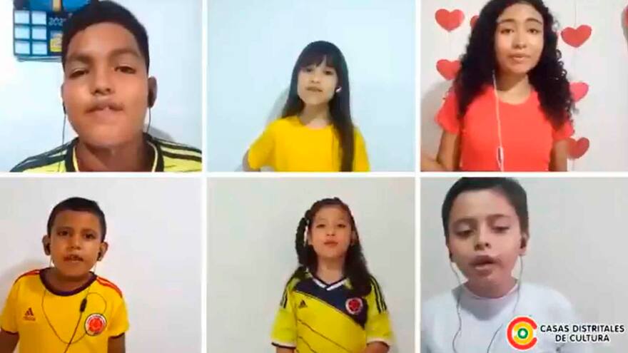 Niños de las Casas Distritales de Cultura cantan ‘Colombia tierra querida’