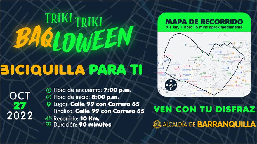 Regresa Biciquilla con temática de Halloween este jueves 27 de octubre
