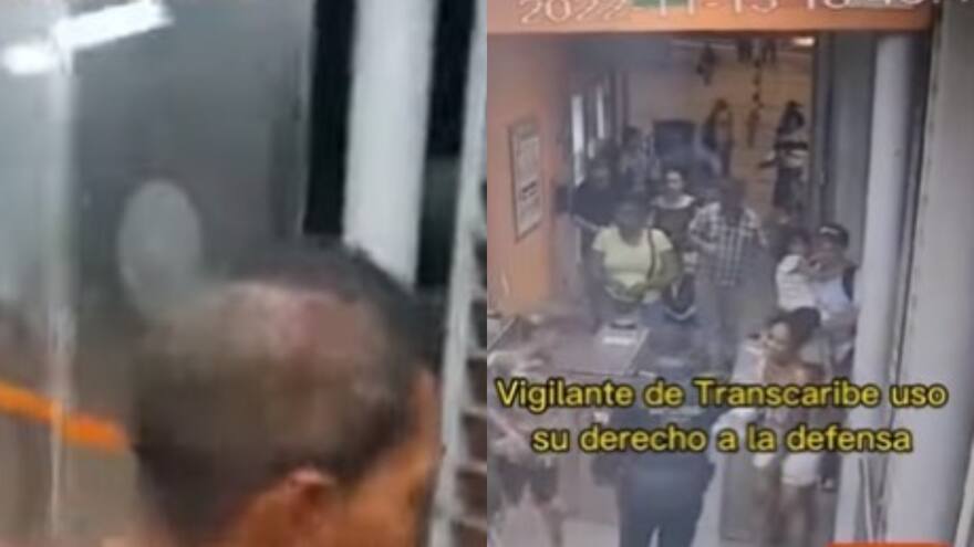 Video de pelea en estación de Transcaribe en Cartagena entre vigilante y usuario