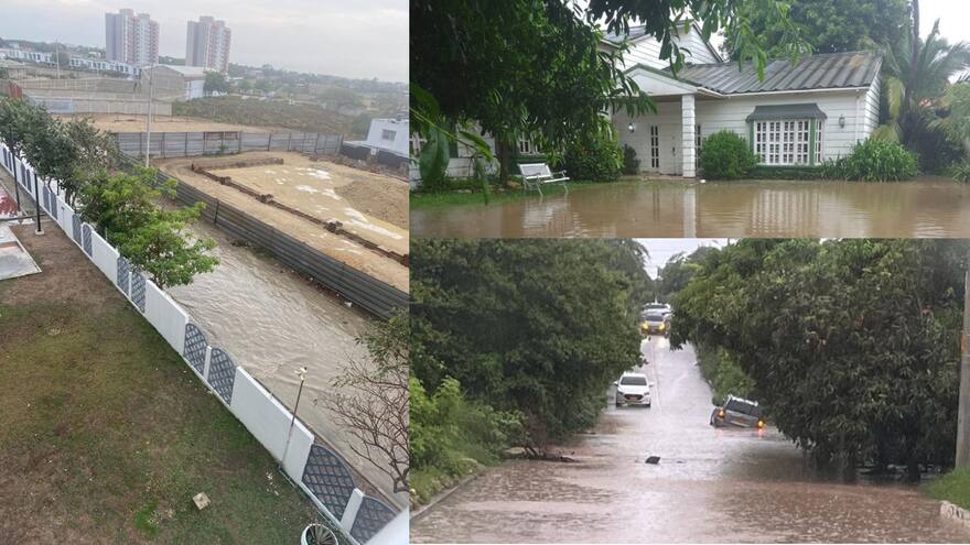 Reportan inundaciones en el sector de Villa Campestre por fuertes lluvias