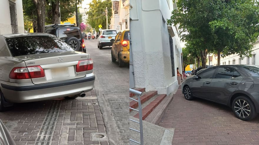Denuncian desidia en el Centro Histórico de Valledupar por invasión de vehículos sobre andenes
