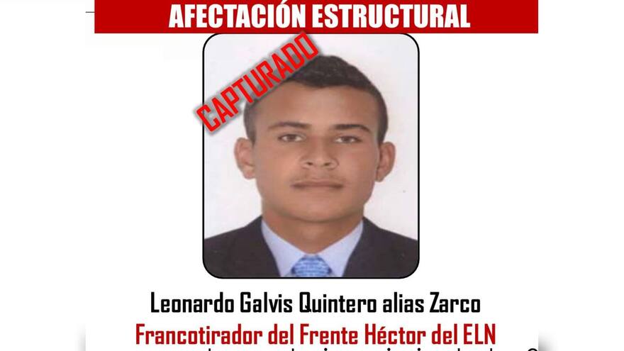 Capturan a francotirador del Eln, presunto asesino del comandante de la estación de Policía de El Tarra