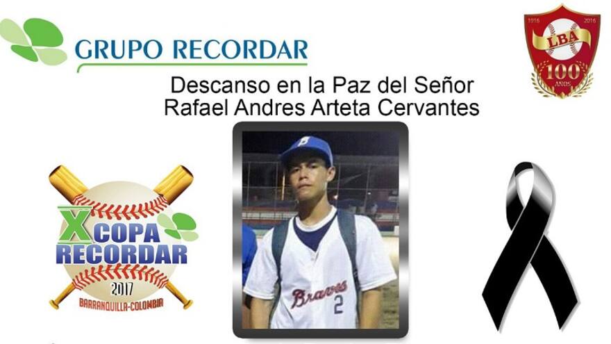 Fallece Rafael Arteta Cervantes, prospecto del béisbol atlanticense
