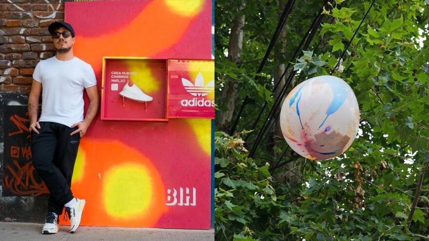 Artista urbano decora las calles de Argentina con piñatas llenas de dinero