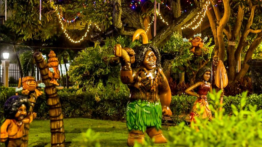 Encienden alumbrados en parque Los Fundadores en Barranquilla